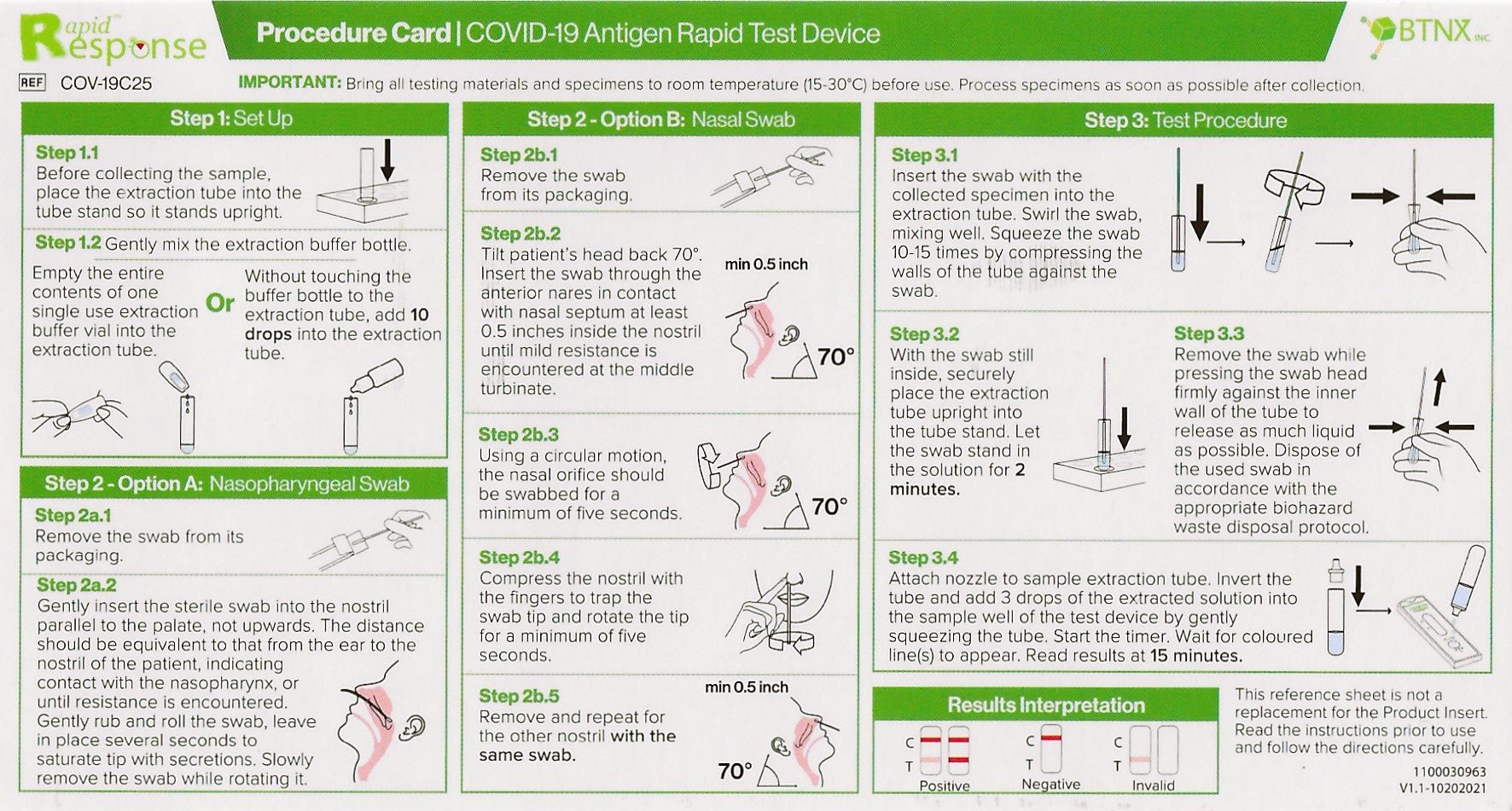 Dispositif de test rapide d'antigène COVID-19, test nasal/nasopharyngé, BTNX (trousse de 25) - MedSecare