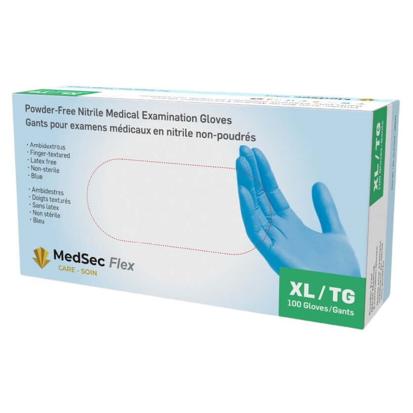 Flex - Gants d'examen médical en nitrile 4 mil (caisse de 1000) - MedSecare