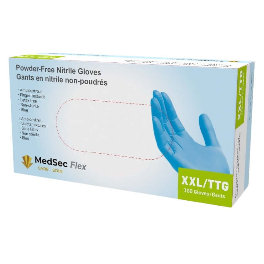 Flex - Gants d'examen médical en nitrile 4 mil (caisse de 1000) - MedSecare