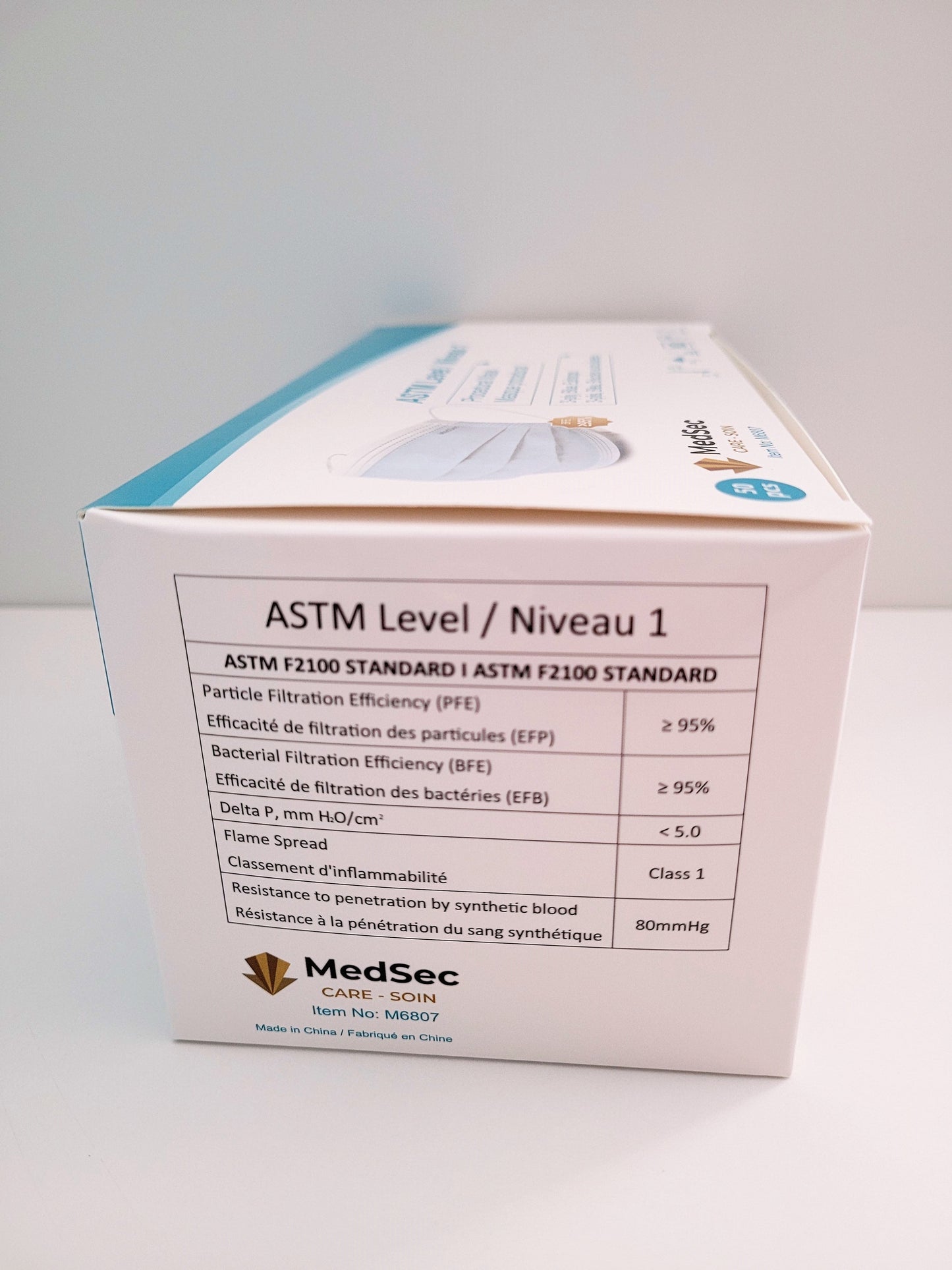 Masques ASTM - Niveau 1 bleu (boîte de 50) - MedSecare