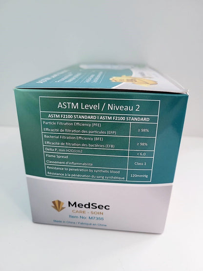 Masques ASTM - Niveau 2 bleu (caisse de 1000) - MedSecare