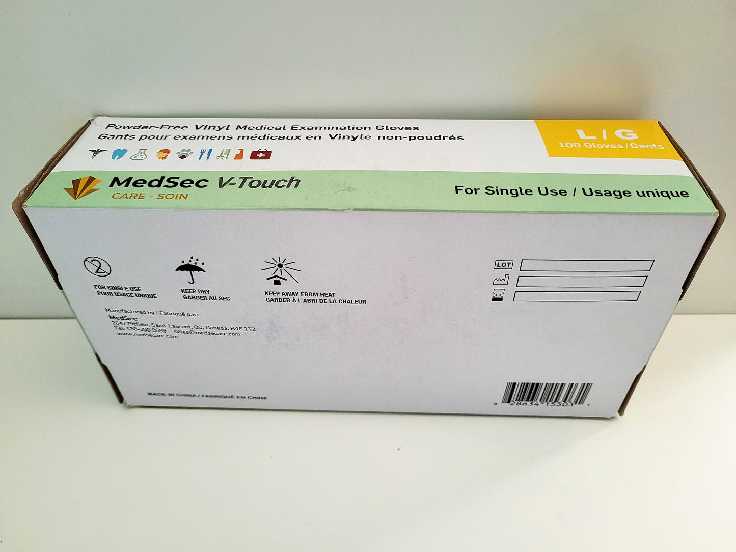 V-Touch - Gants d'examen médical en vinyle claire 4 mil (boîte de 100) - MedSecare