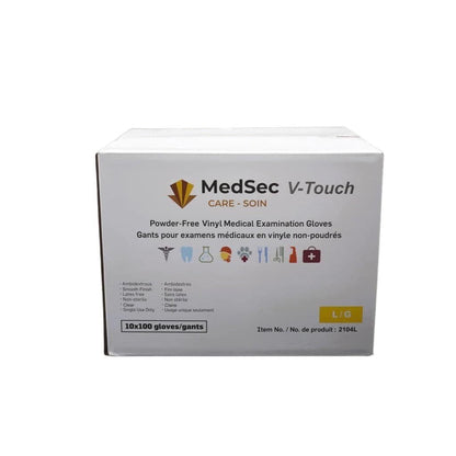 V-Touch - Gants d'examen médical en vinyle claire 4 mil (caisse de 1000) - MedSecare