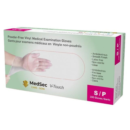 V-Touch - Gants d'examen médical en vinyle claire 4 mil (caisse de 1000) - MedSecare