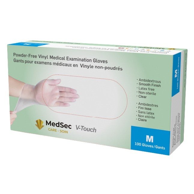 V-Touch - Gants d'examen médical en vinyle claire 4 mil (caisse de 1000) - MedSecare