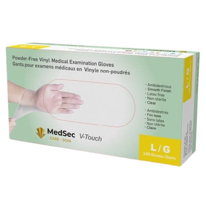 V-Touch - Gants d'examen médical en vinyle claire 4 mil (caisse de 1000) - MedSecare