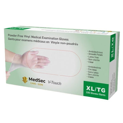 V-Touch - Gants d'examen médical en vinyle claire 4 mil (caisse de 1000) - MedSecare